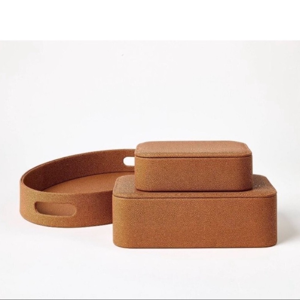 Studio McGee Set Shagreen Boxes with Lid & Tray Bundle 3pc - Threshold